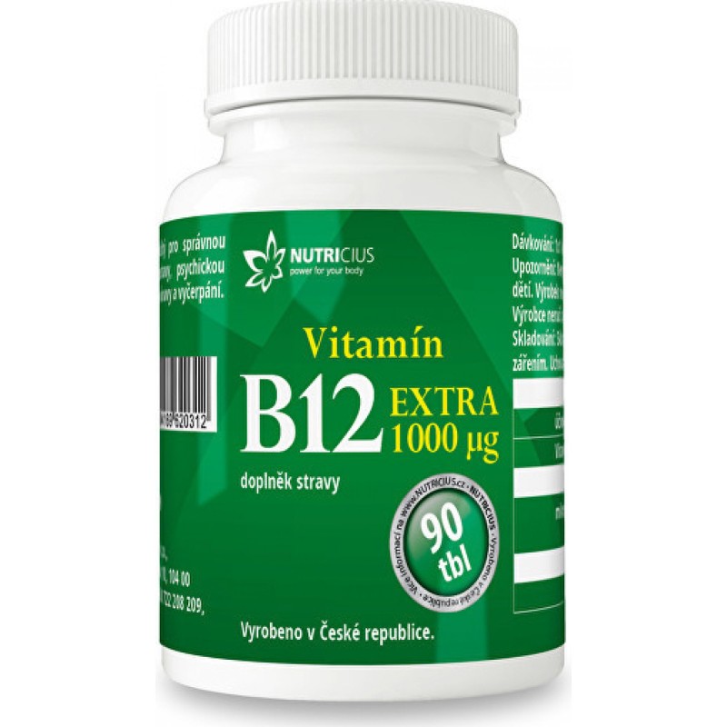 NUTRICIUS Vitamín B12 EXTRA 1000 g 90 tablet